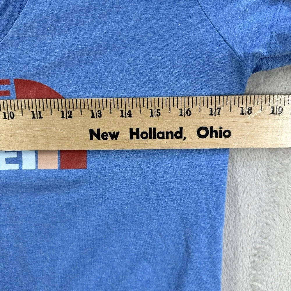 The North Face Women's M Blue Short-Sleeve T-Shirt V-Neck Spell Out Logo - Picture 5 of 8